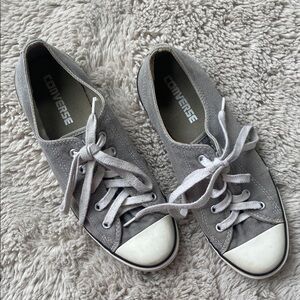 Converse Gray and White Canvas Sneakers Low-Top